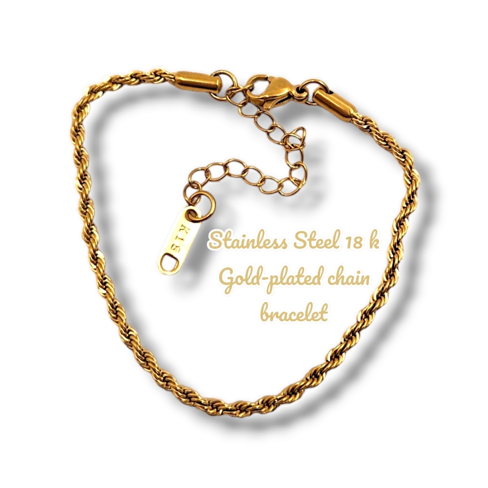 Stainless Steel 18 k Gold-plated chain bracelet